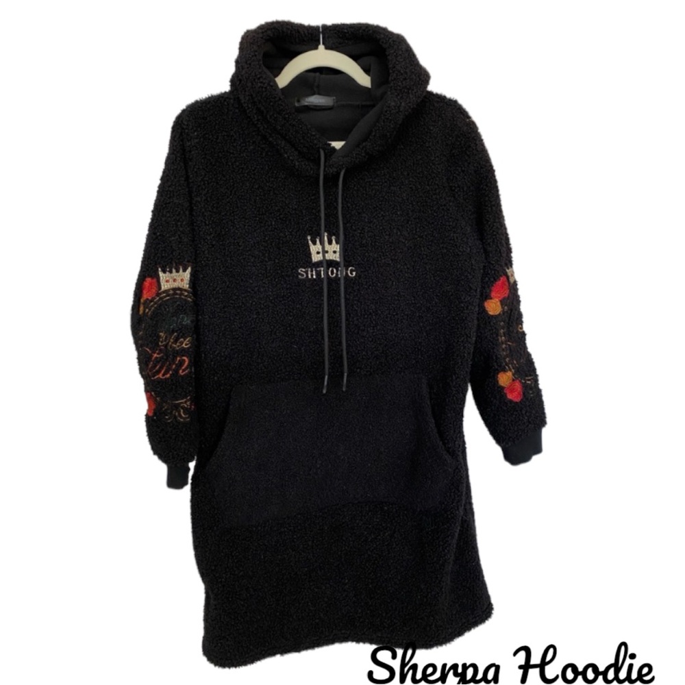Unisex Sherpa/Teddy Hooded Coat One Size